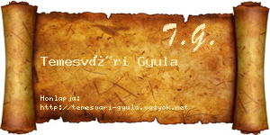 Temesvári Gyula névjegykártya